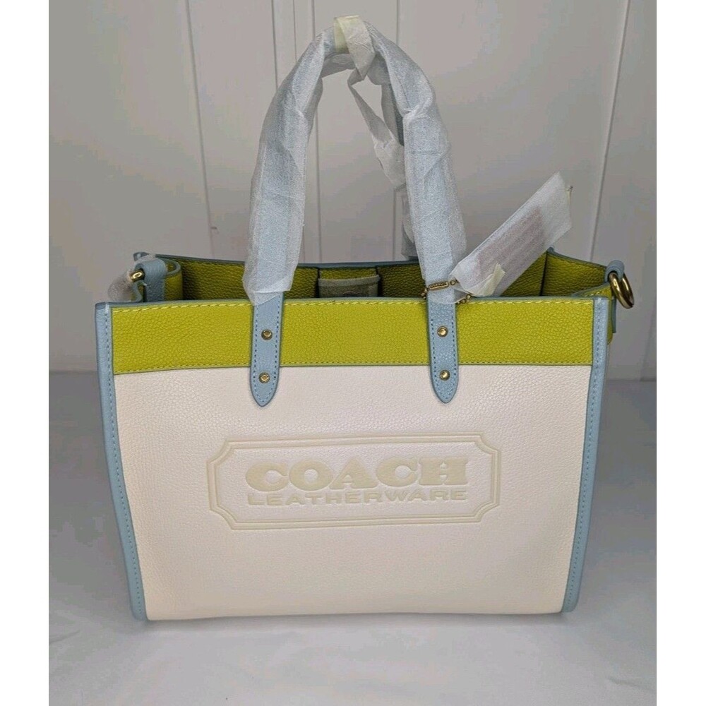 Coach Field tote 30, Colorblock with coach badge, Chalk Multi, NWT - Picture 5 of 10